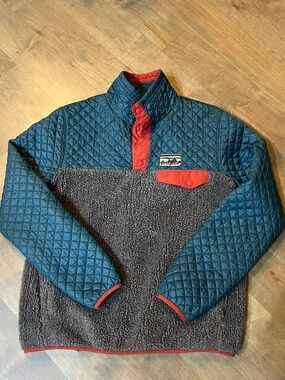 Patagonia Quilted Exclusive Fall ‘15 Mixed Snap-T Crater Blue S Rare 40th Ann